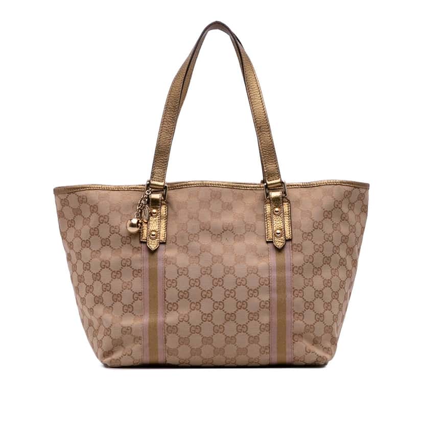 Gucci GG Canvas Jolicoeur Tote Brown Canvas Good condition - Front View