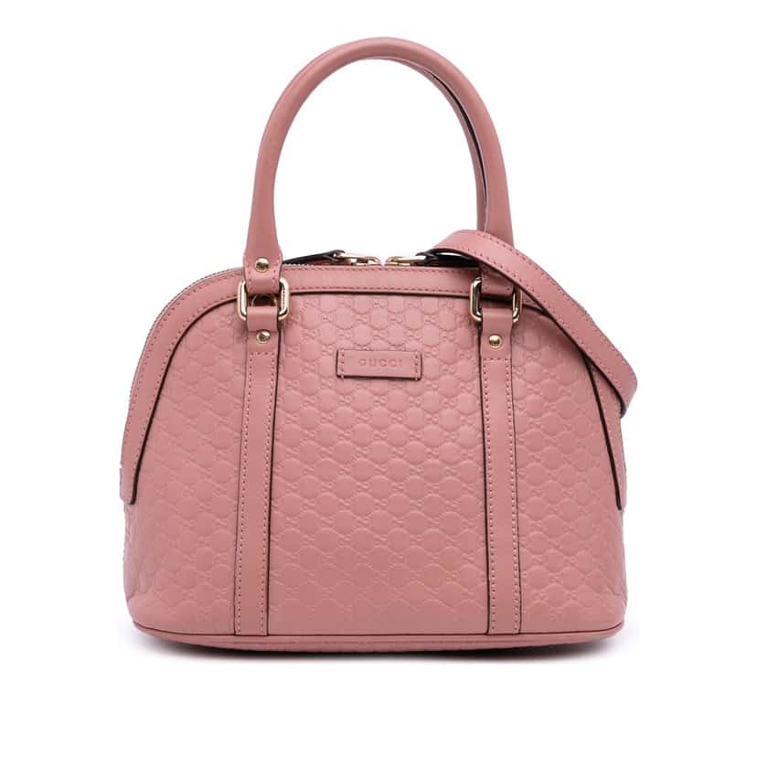 Gucci Mini Microguccissima Dome Satchel Pink Leather Good condition - Front View