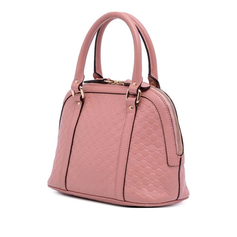 Gucci Mini Microguccissima Dome Satchel Pink Leather Good condition - Back View