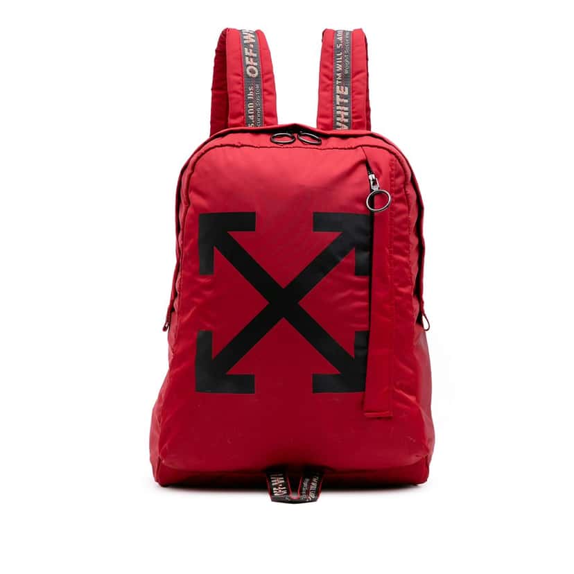 Off-white Nylon Arrows Backpack Red Good condition - Front View