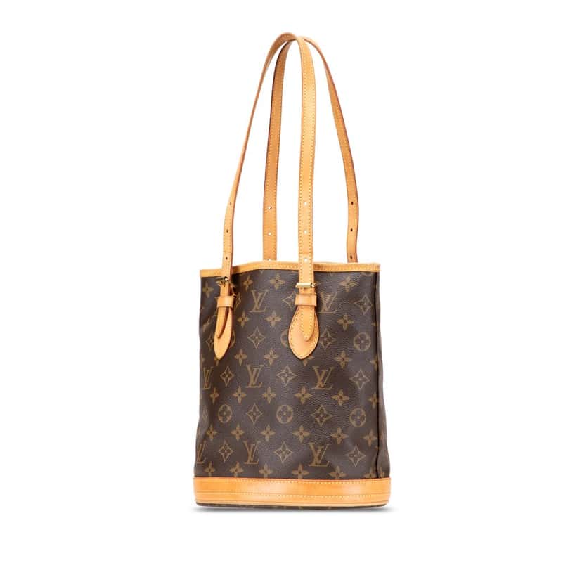 Louis Vuitton Monogram Petit Bucket Brown Canvas Good condition - Back View