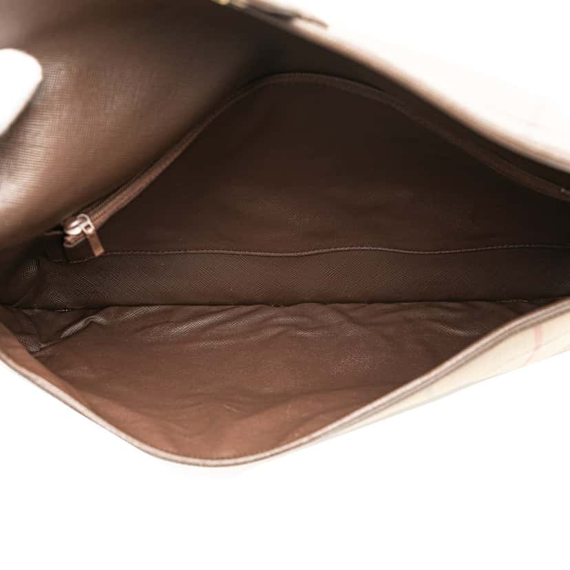 Burberry Vintage Check Canvas Clutch Brown Canvas Good condition - Model View
