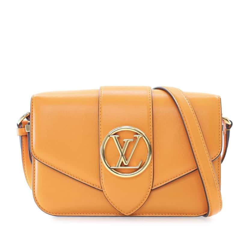 Louis Vuitton Calfskin LV Pont 9 Soft MM Orange Leather Good condition - Front View