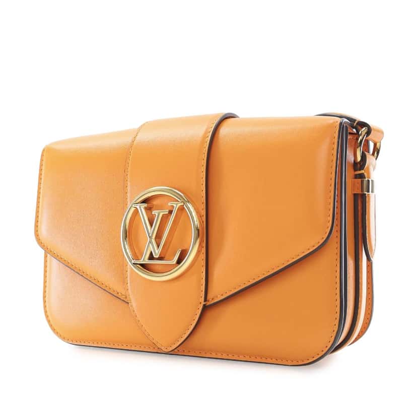 Louis Vuitton Calfskin LV Pont 9 Soft MM Orange Leather Good condition - Back View