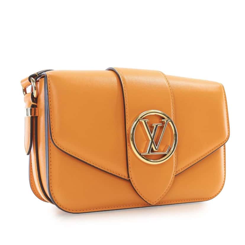 Louis Vuitton Calfskin LV Pont 9 Soft MM Orange Leather Good condition - Inside View