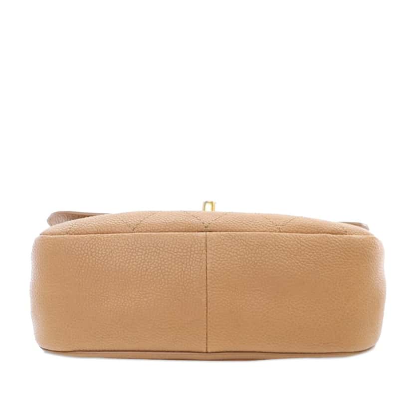 Chanel Small Stitched Caviar CC Lock Top Handle Flap Brown Leather Good condition - Inside View