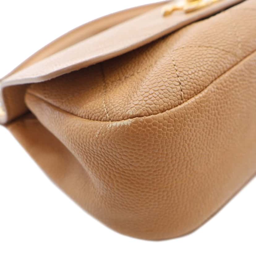 Chanel Small Stitched Caviar CC Lock Top Handle Flap Brown Leather Good condition - Box View
