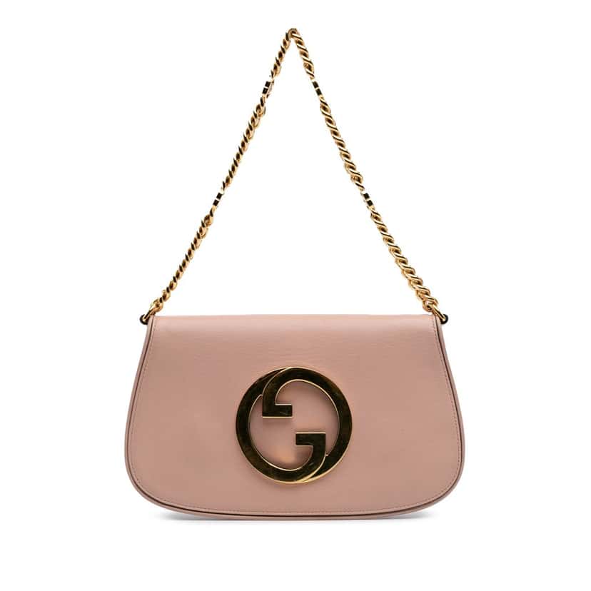 Gucci Calfskin Blondie Chain Satchel Pink Leather Very good condition - Front View