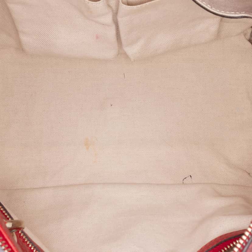 Gucci Calfskin Bamboo Shopper Boston Red Leather Good condition - Model View