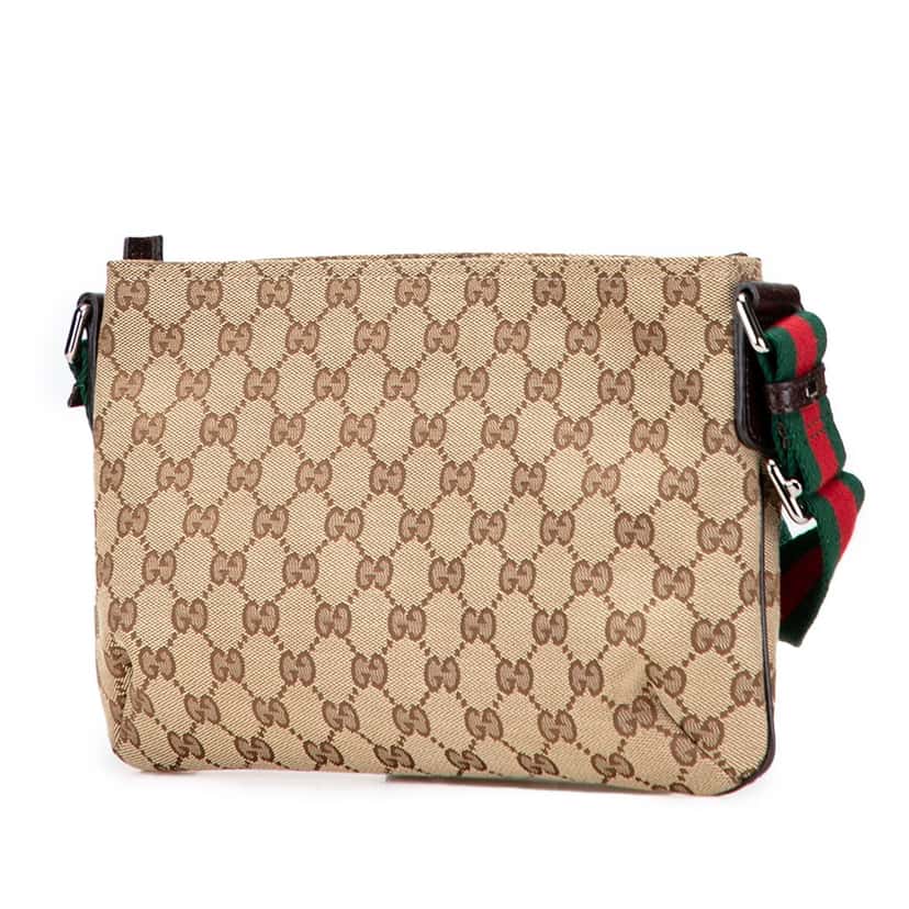 Gucci GG Canvas Web Crossbody Brown Canvas Good condition - Back View