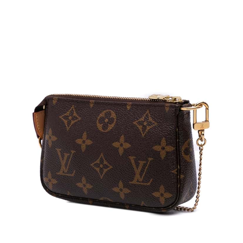 Louis Vuitton Monogram Mini Pochette Accessoires Brown Canvas Good condition - Back View
