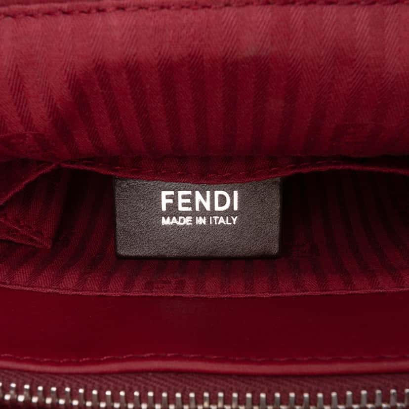 Fendi Medium Leather Geometric Degrade 2Jours Satchel Red Leather Good condition - Box View