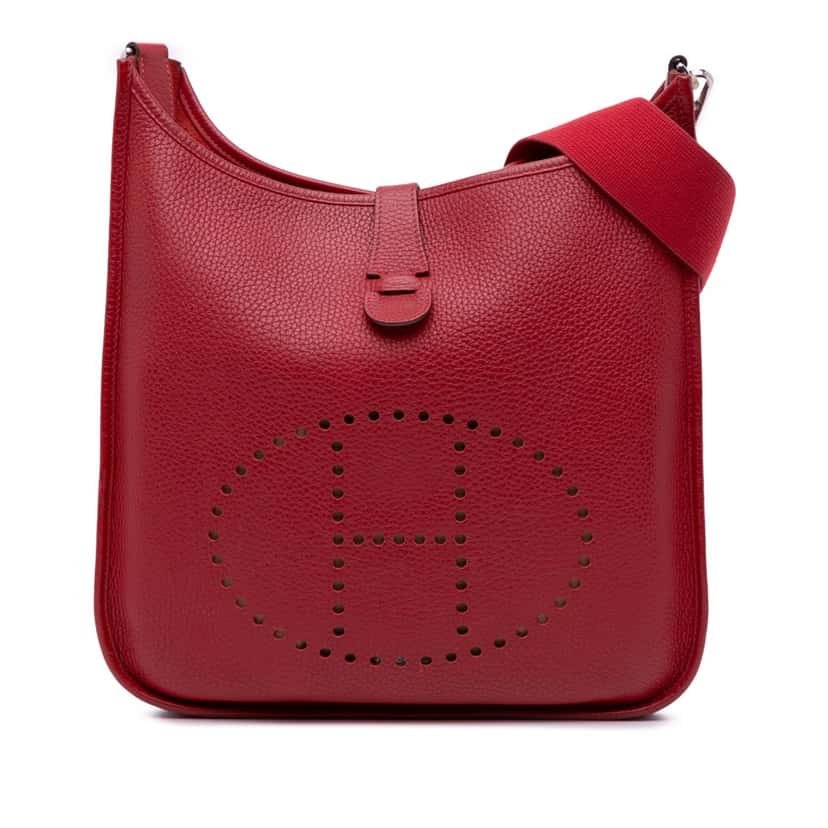 Hermès Togo Evelyne I GM Red Leather Good condition - Front View