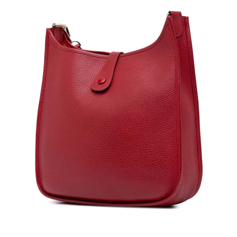 Hermès Togo Evelyne I GM Red Leather Good condition - Back View