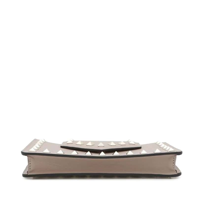 Valentino Calfskin Rockstud Phone Case with Chain Brown Leather Good condition - Inside View