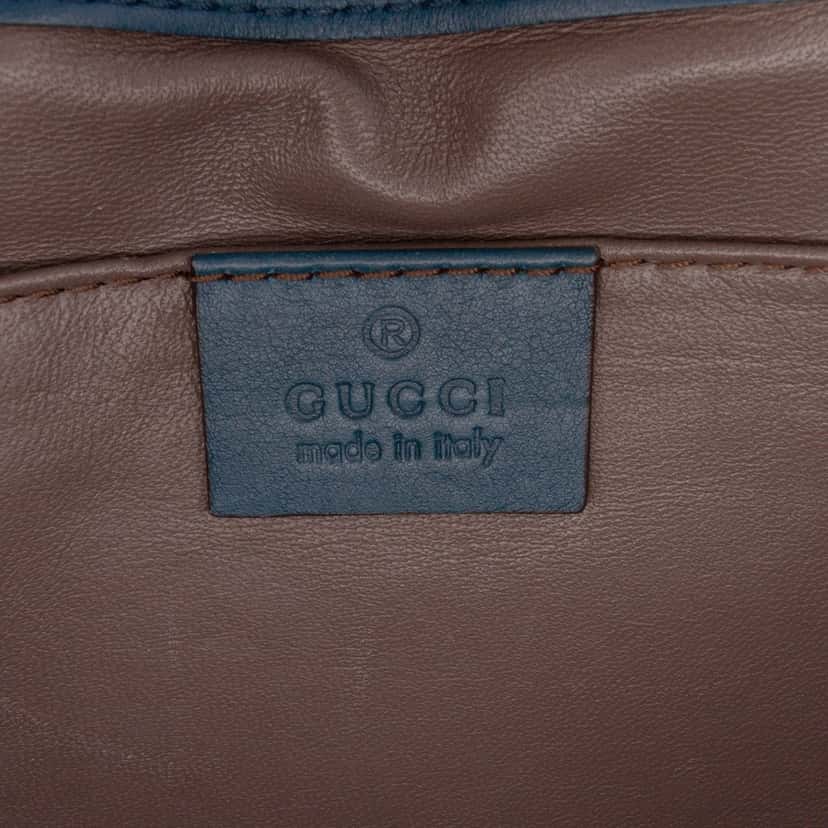 Gucci Small Polished Calfskin Interlocking G Dollar Crossbody Blue Leather Good condition - Box View