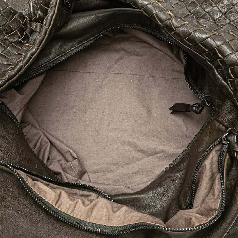 Bottega Veneta Nappa Intrecciato Knot Hobo Brown Leather Good condition - Model View