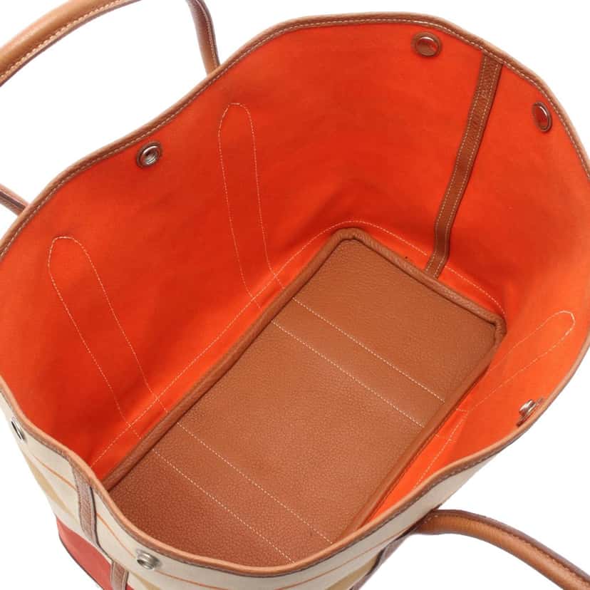 Hermès Toile and Negonda Striped Garden Party 36 MultiColor Canvas Good condition - Inside View