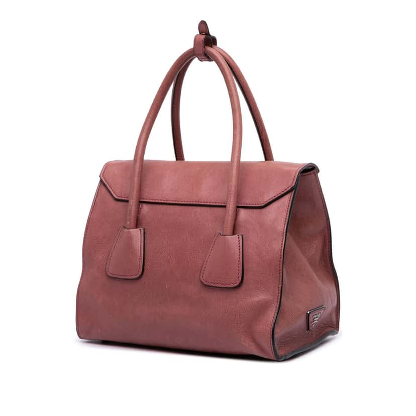 Prada Glace Calf Sound Lock Satchel Pink Leather Good condition - Back View