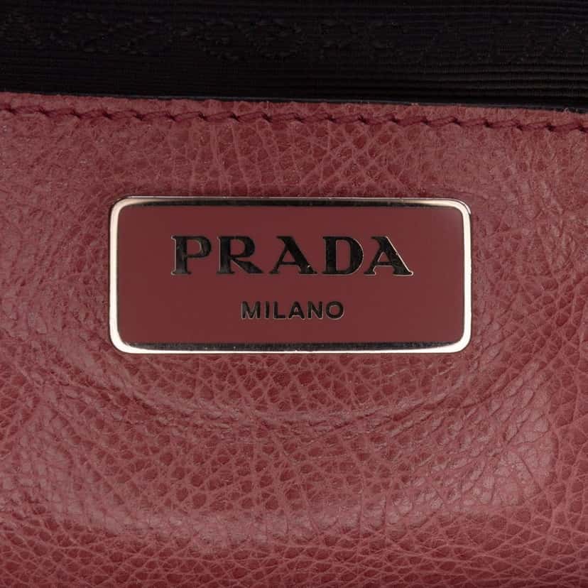 Prada Glace Calf Sound Lock Satchel Pink Leather Good condition - Box View