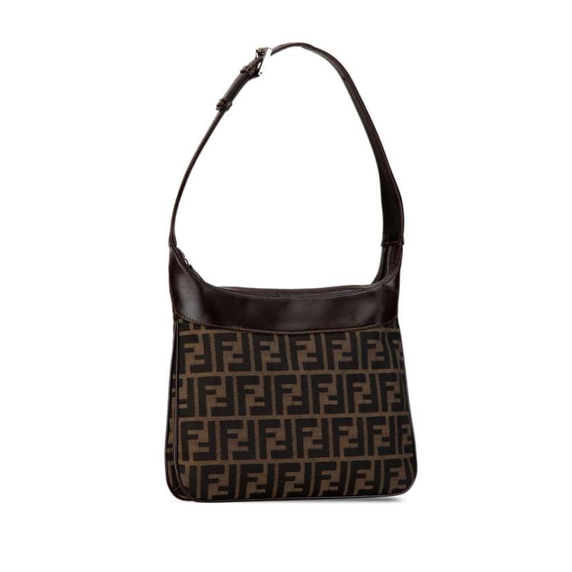 Fendi Zucca Canvas Shoulder Bag Brown Canvas Good condition - Back View