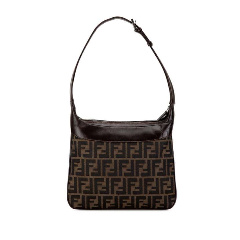 Fendi Zucca Canvas Shoulder Bag Brown Canvas Good condition - Inside View