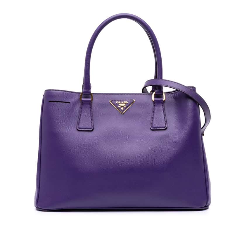 Prada Medium Saffiano Lux Galleria Satchel Purple Leather Good condition - Front View