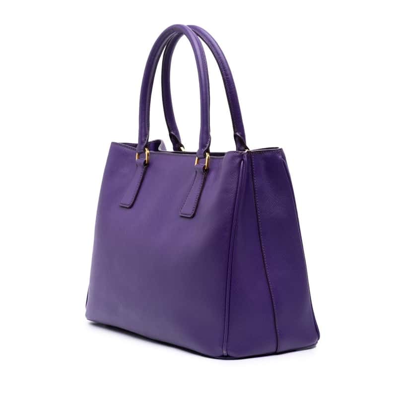 Prada Medium Saffiano Lux Galleria Satchel Purple Leather Good condition - Back View