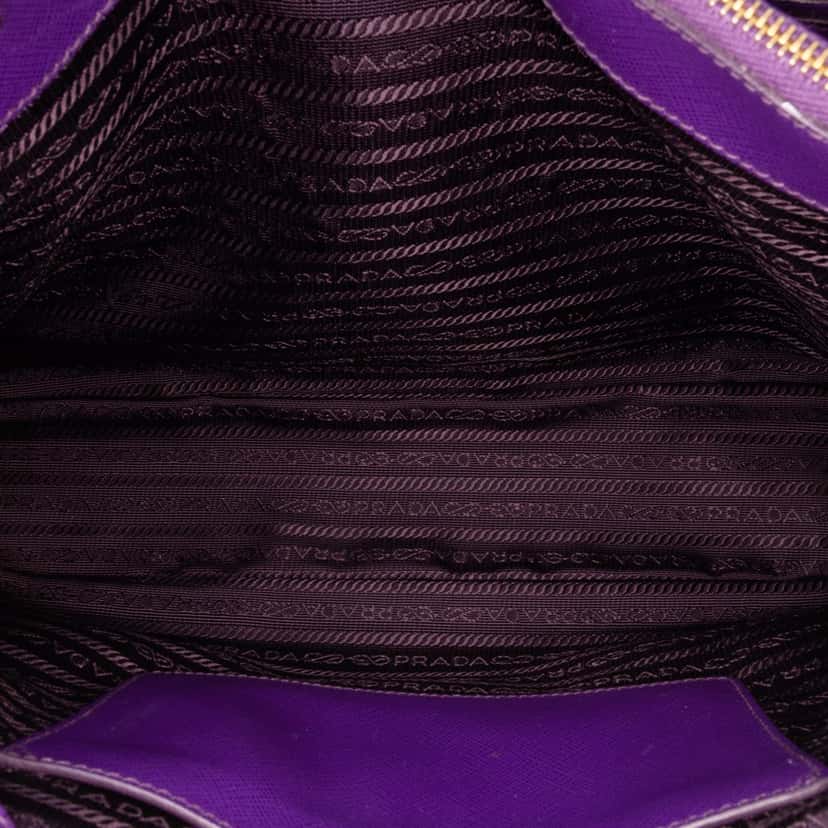 Prada Medium Saffiano Lux Galleria Satchel Purple Leather Good condition - Model View