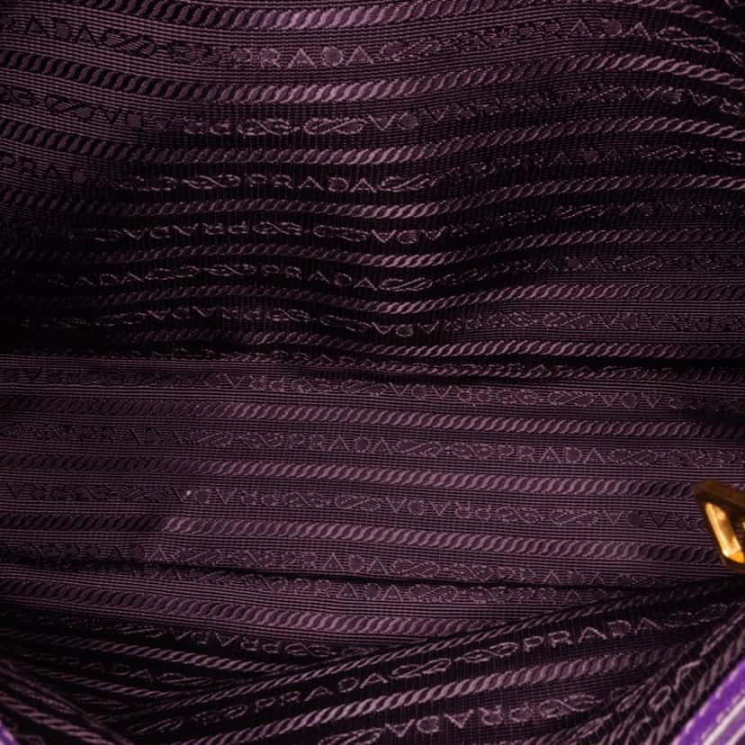 Prada Medium Saffiano Lux Galleria Satchel Purple Leather Good condition - Box View