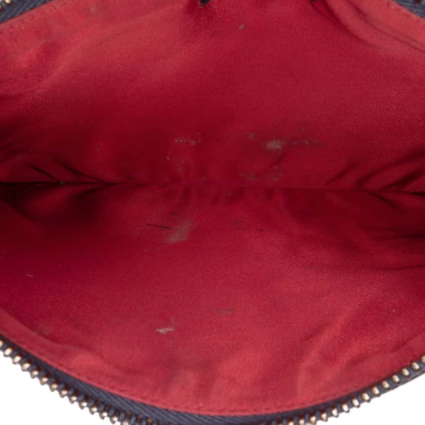 Dolce & Gabbana Leather DG Family Patch Zip Pouch Black Leather Good condition - Model View