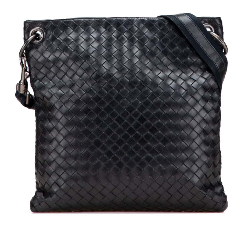 Bottega Veneta Nappa Intrecciato VN Crossbody Black Leather Very good condition - Front View