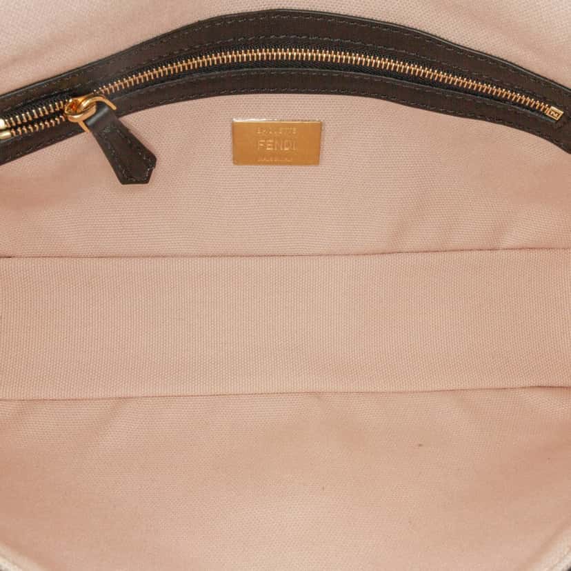 Fendi Zucca Embroidered Baguette Satchel Pink Canvas Good condition - Box View