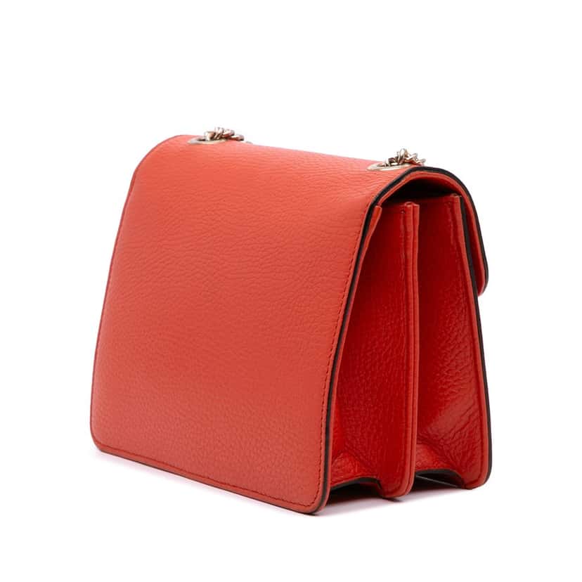 Gucci Small Dollar Calfskin Interlocking G Crossbody Orange Leather Good condition - Back View