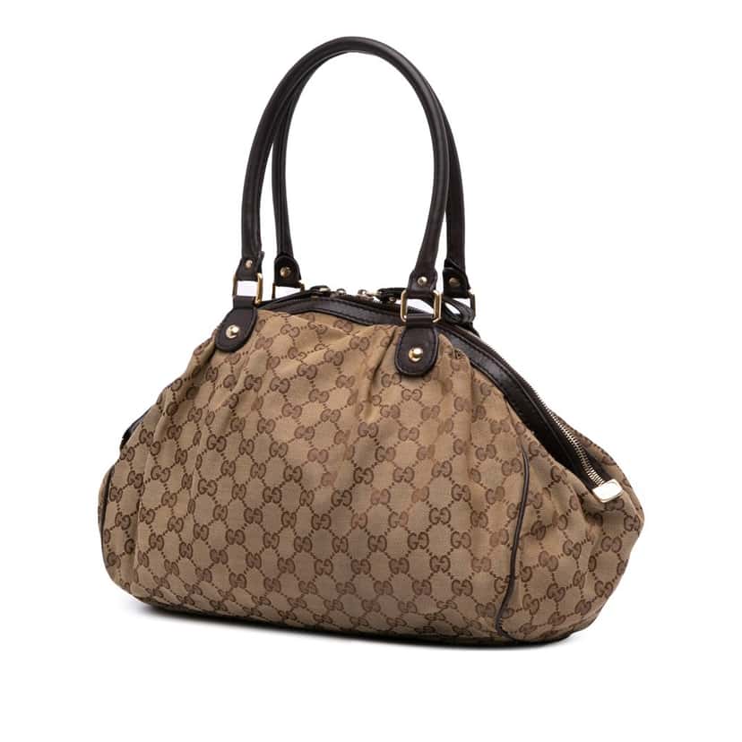 Gucci GG Canvas Sukey Satchel Brown Canvas Good condition - Back View