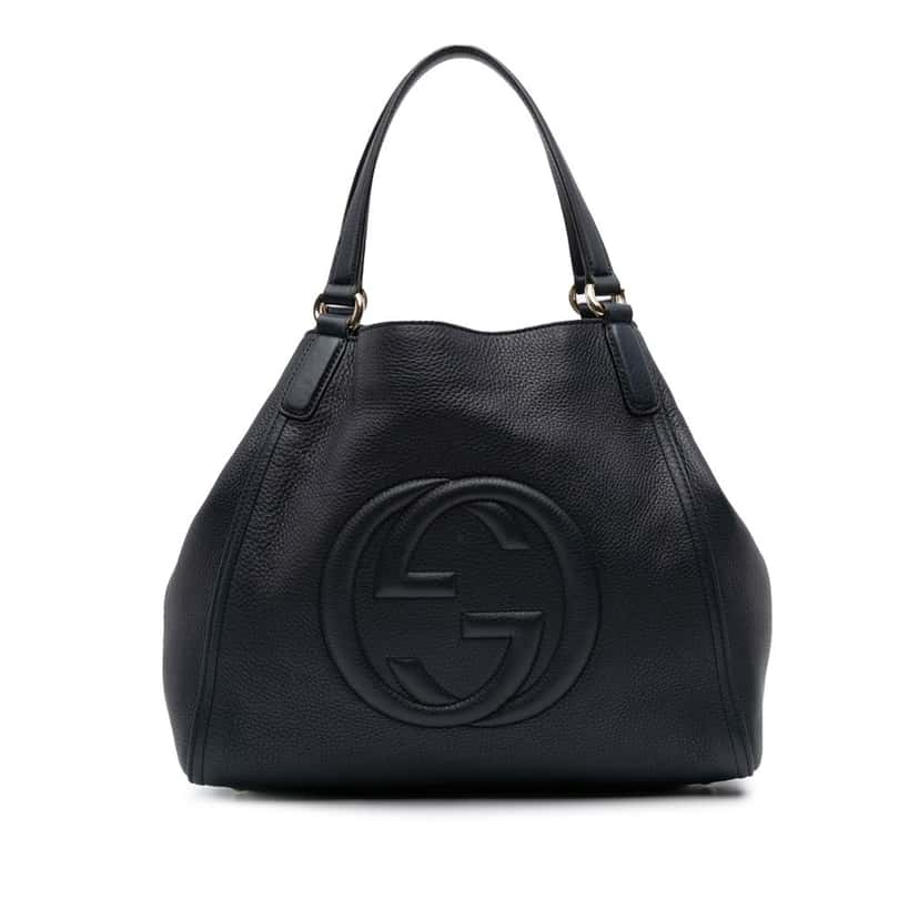 Gucci Medium Leather Soho Cellarius Tote Black Leather Good condition - Front View
