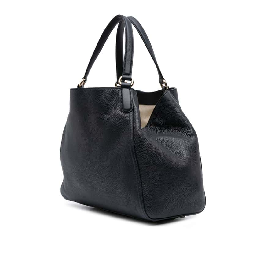 Gucci Medium Leather Soho Cellarius Tote Black Leather Good condition - Back View