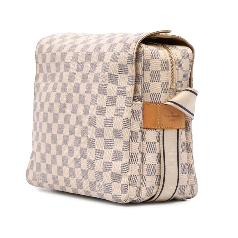Louis Vuitton Damier Azur Naviglio White Canvas Good condition - Back View