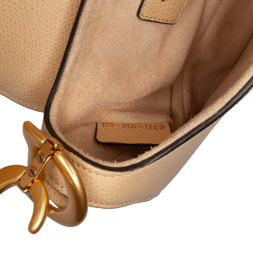 Dior Mini Grained Calfskin Saddle Bag Brown Leather Good condition - Box View