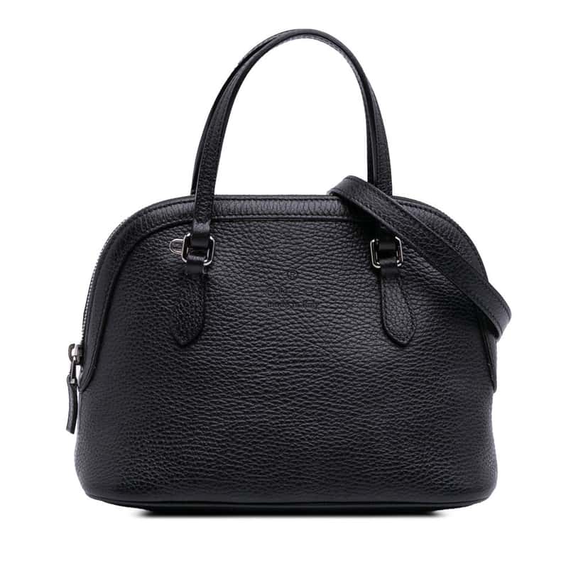 Gucci Mini Leather Dome Satchel Black Leather Good condition - Front View