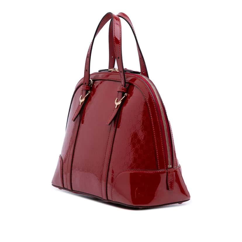 Gucci Medium Microguccissima Patent Nice Dome Satchel Red Leather Good condition - Back View