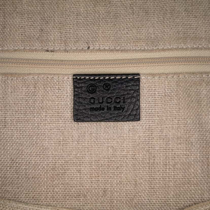 Gucci Small Dollar Calfskin GG Charm Dome Satchel Black Leather Good condition - Box View