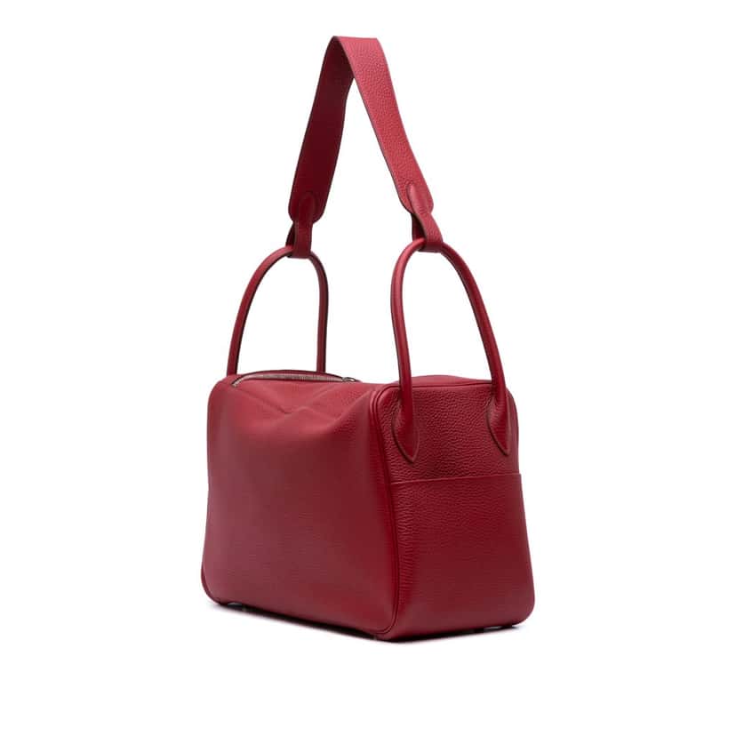 Hermès Clemence Lindy 34 Red Leather Good condition - Back View