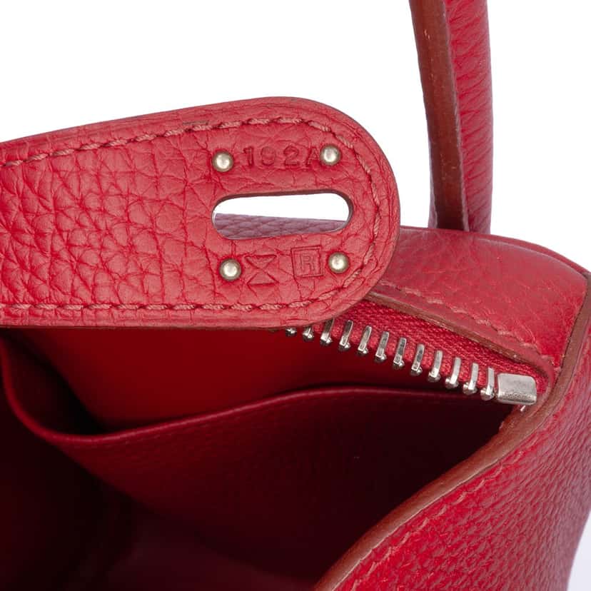 Hermès Clemence Lindy 34 Red Leather Good condition - Box View