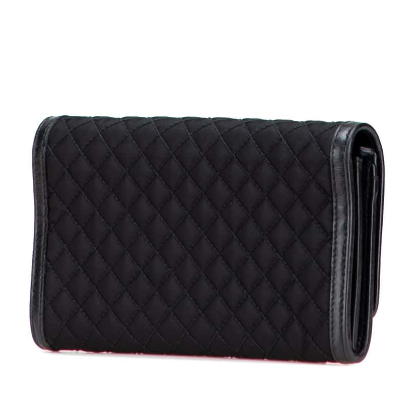 Prada Tessuto Impuntu Wallet on Strap Black Good condition - Back View