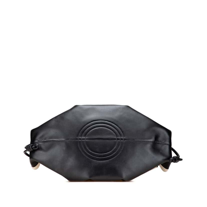 Loewe XL Shiny Calfskin and Canvas Paseo Satchel Black Leather Good condition - Inside View