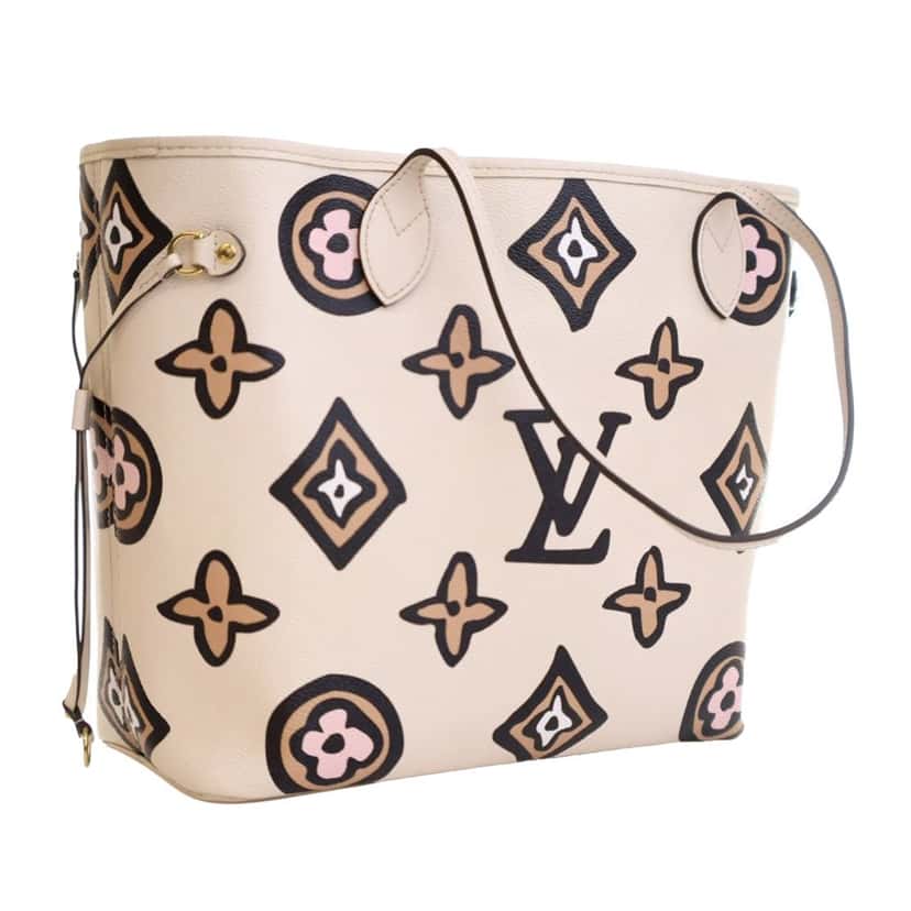 Louis Vuitton Monogram Giant Wild at Heart Neverfull MM White Canvas Good condition - Back View