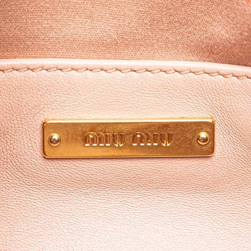 Miu Miu Matelasse Lambskin Crossbody Pink Leather Good condition - Box View