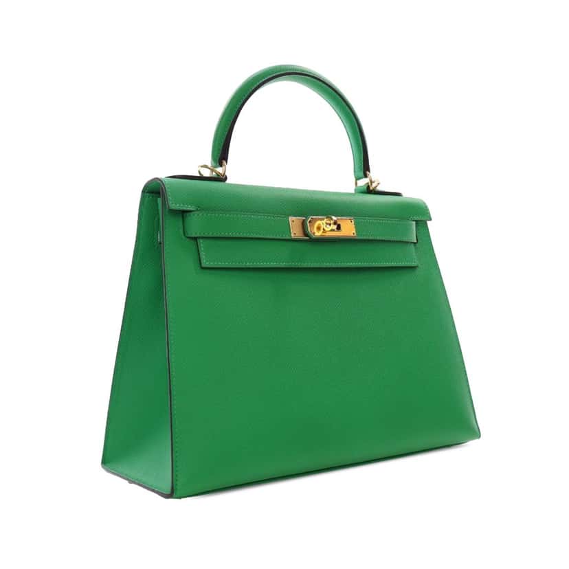 Hermès Epsom Kelly Sellier 28 Green Leather Good condition - Back View