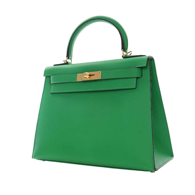 Hermès Epsom Kelly Sellier 28 Green Leather Good condition - Inside View